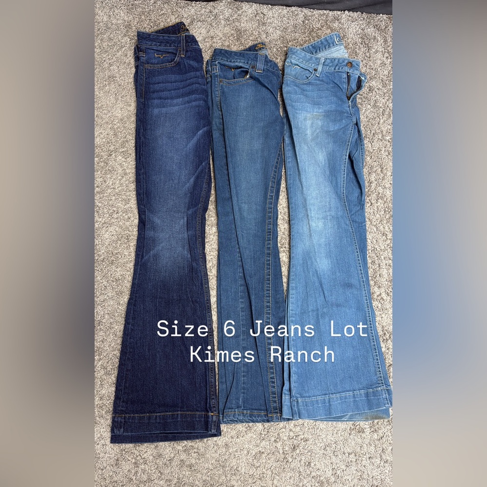 Kimes Ranch Women’s Flare Jeans Trio - Dark, Medium & Light Blue Denim